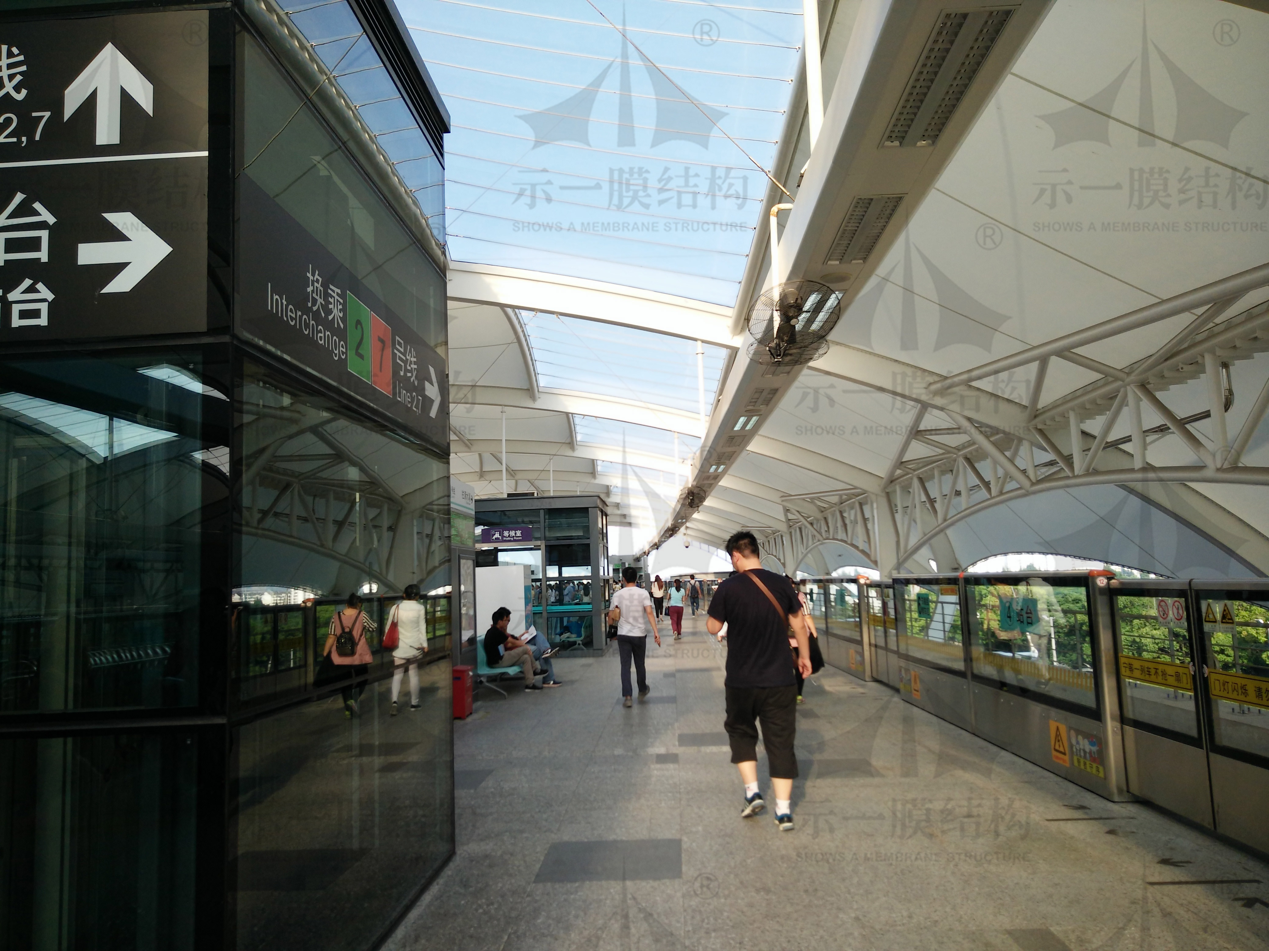 上海龙阳路地铁站膜结构 PTFE ETFE