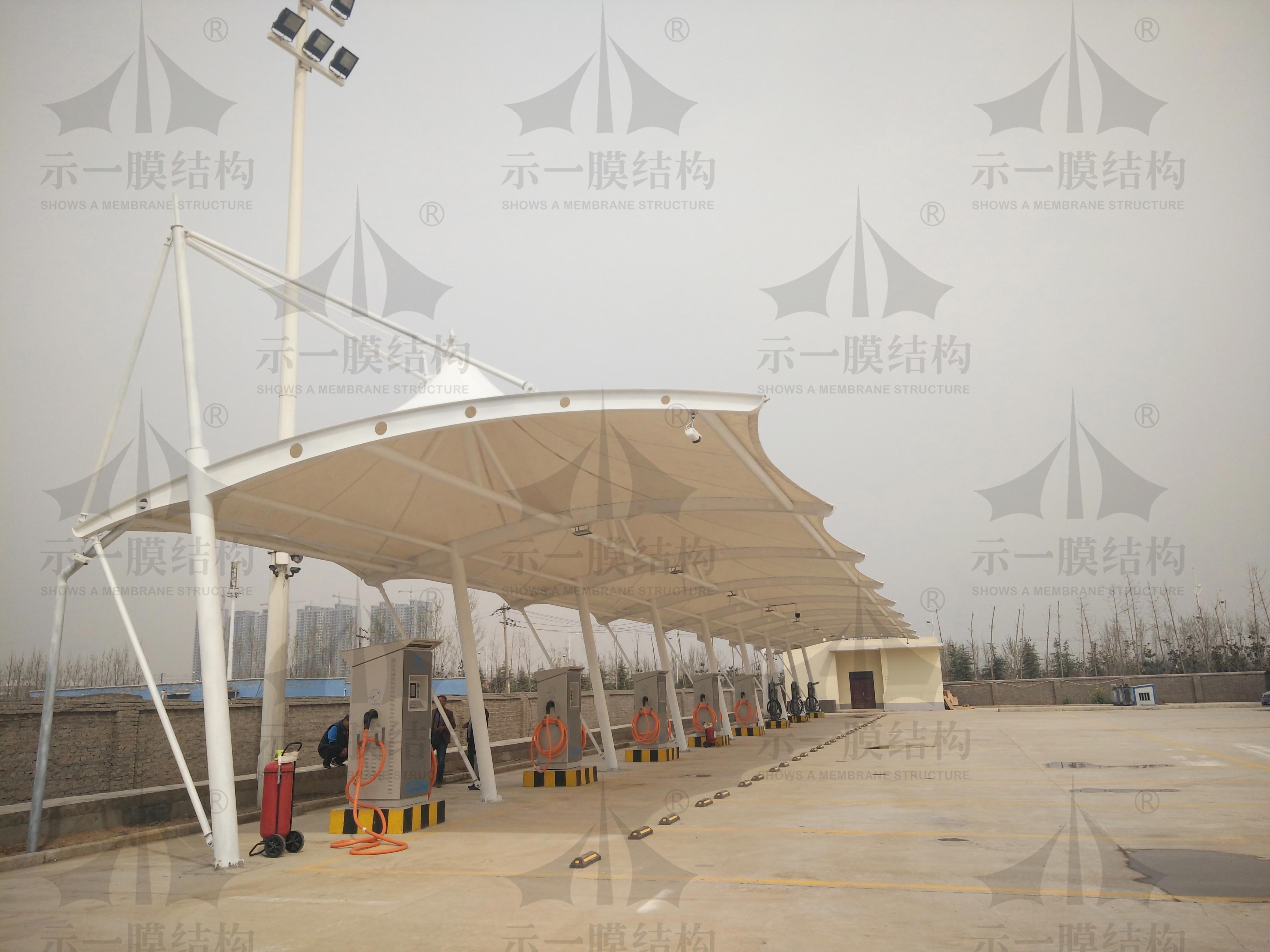 上海示一膜结构有限公司安阳公交公司充电桩雨棚2