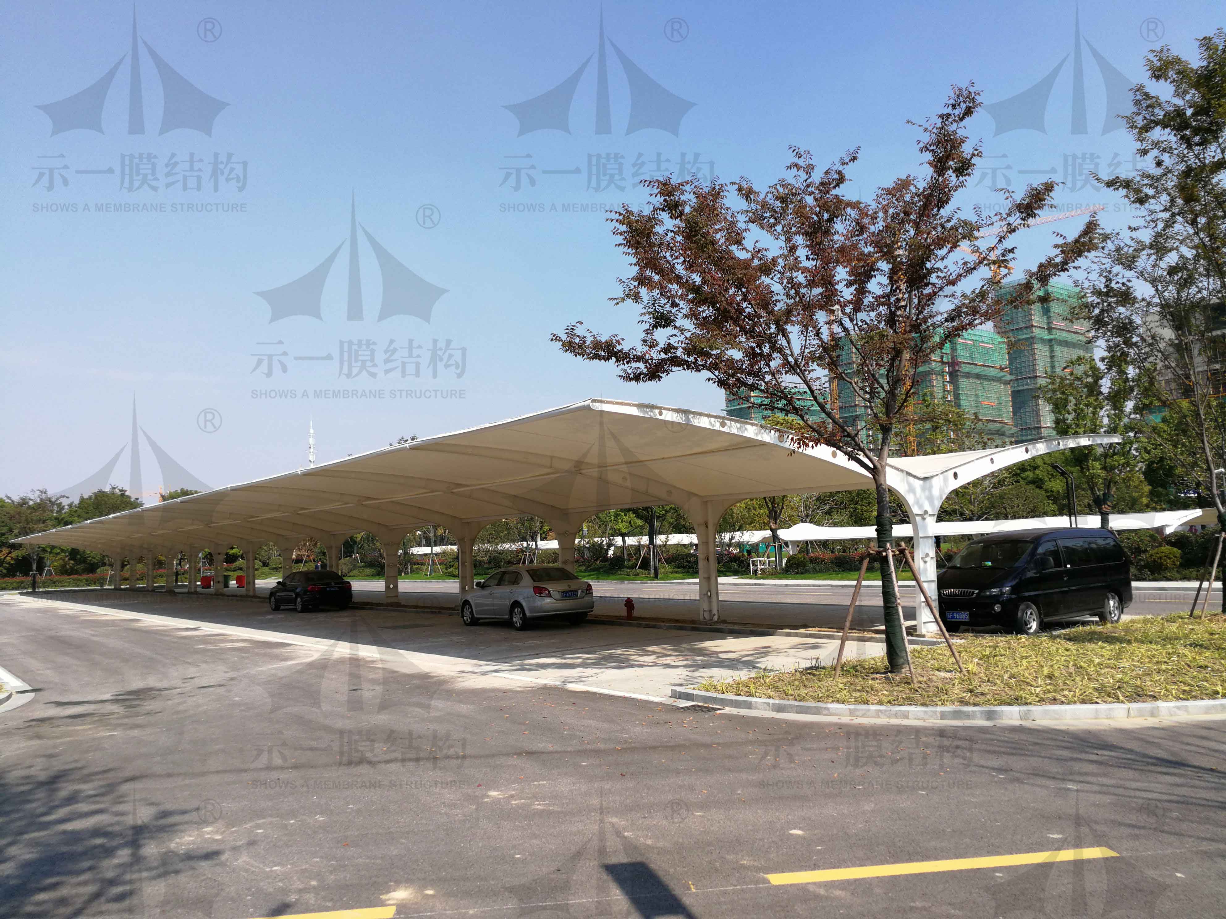 Nantong Municipal Government's membrane structure parking shed