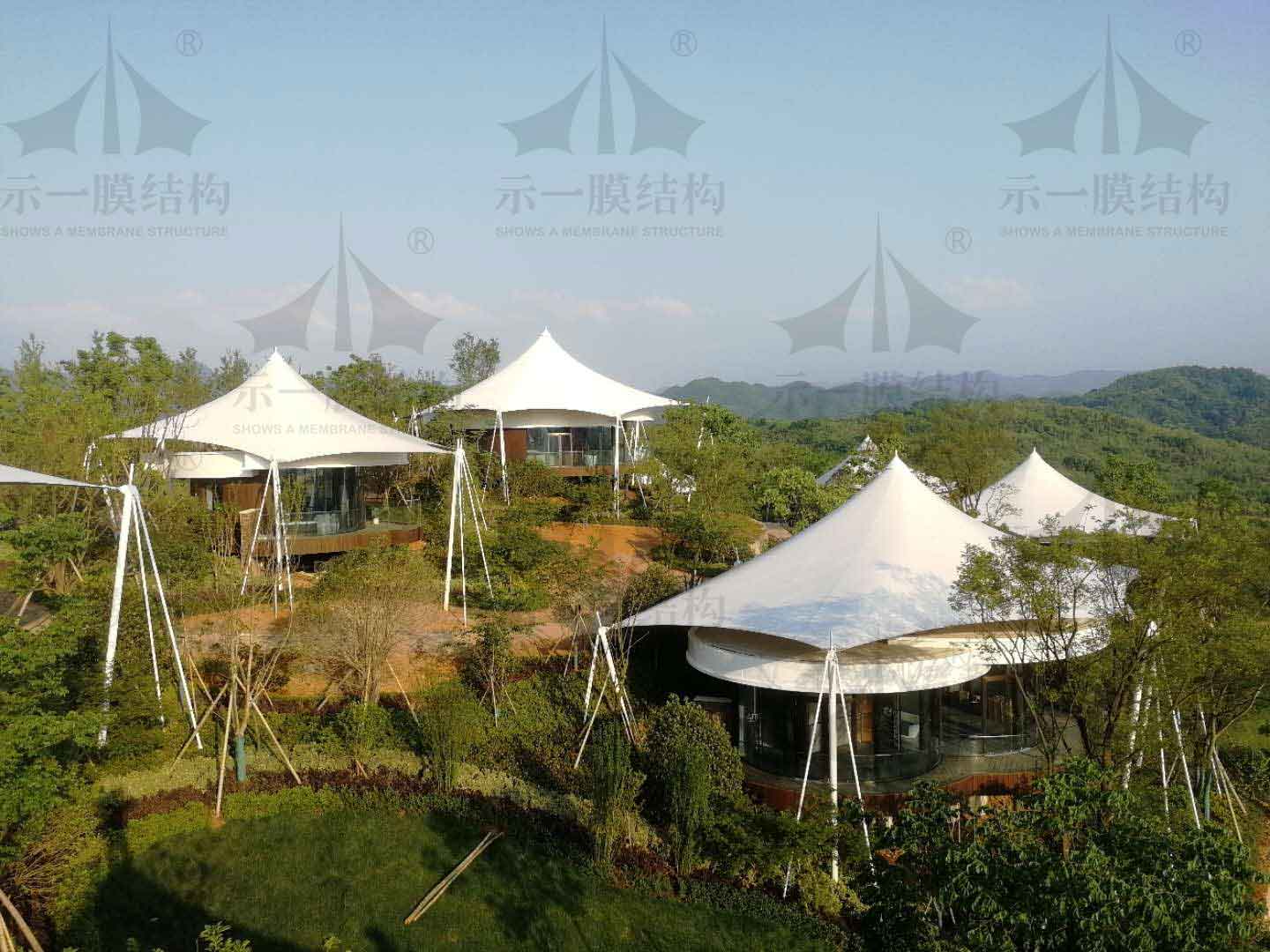 Zhuji Holiday Villa Membrane Structure Sunshade Tent