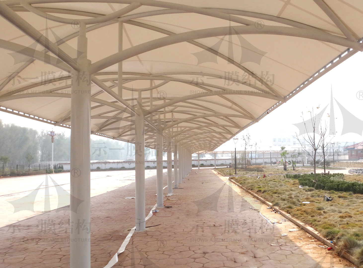 Shanghai SHOWS A Membrane Structure Canopy, Shengkang Food, Henan, China