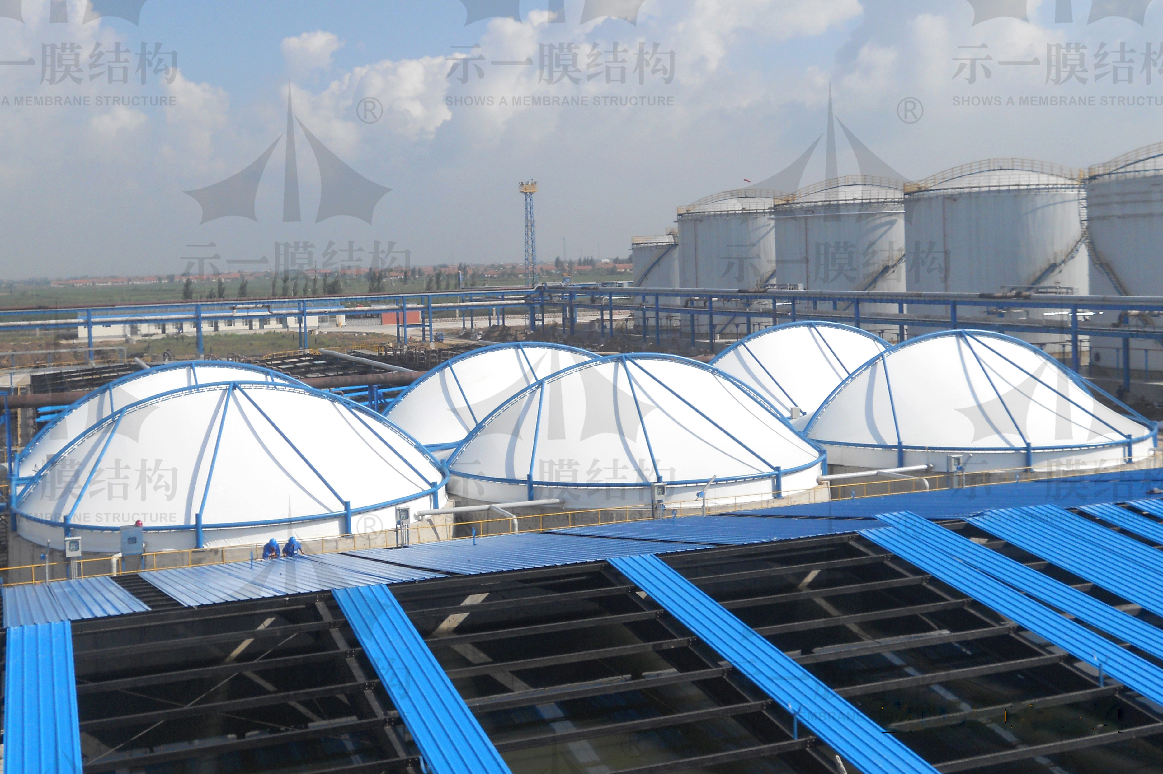 Sewage tank membrane stamped environmental protection project