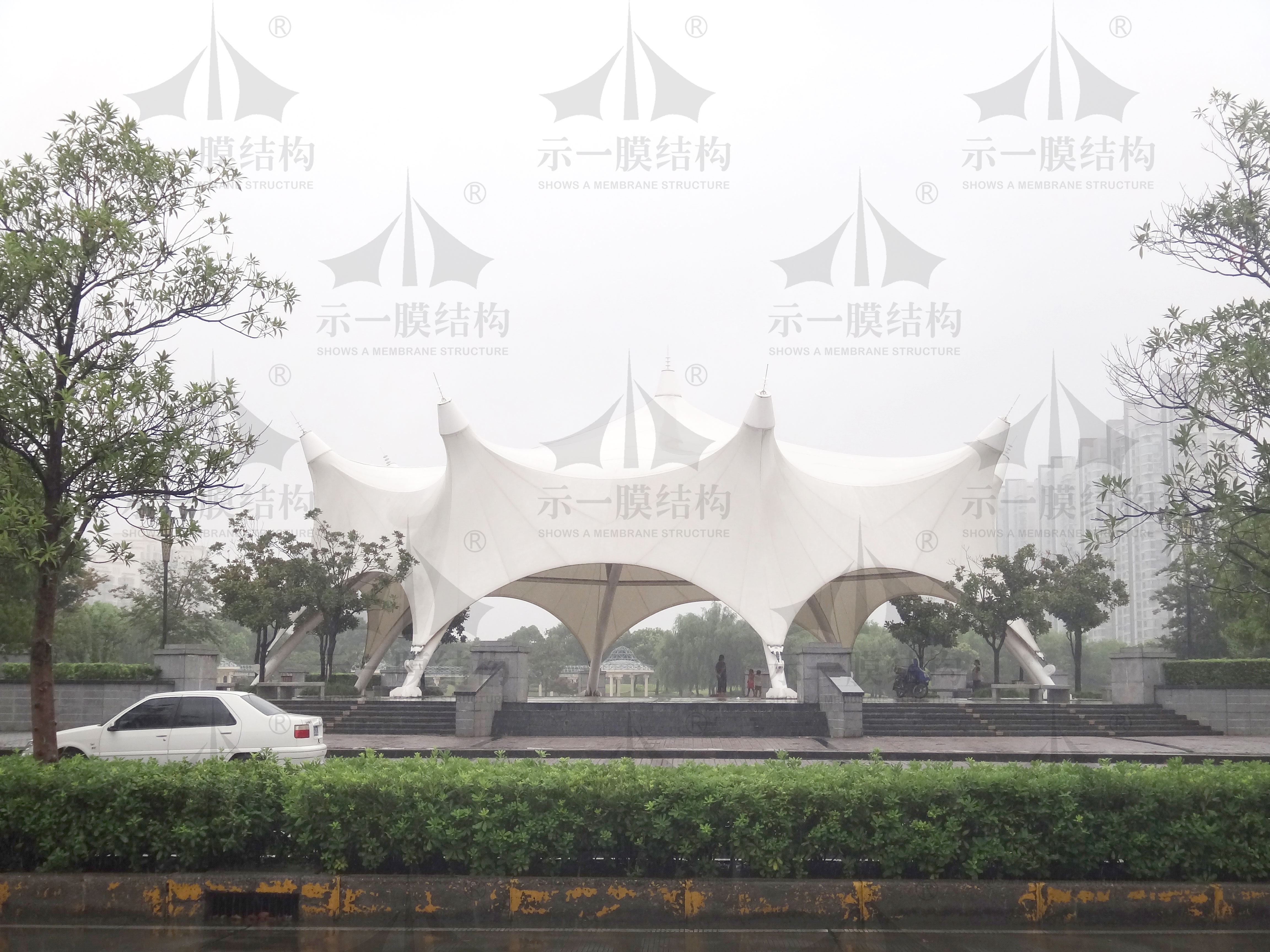 Membrane structure canopy in Songjiang city square