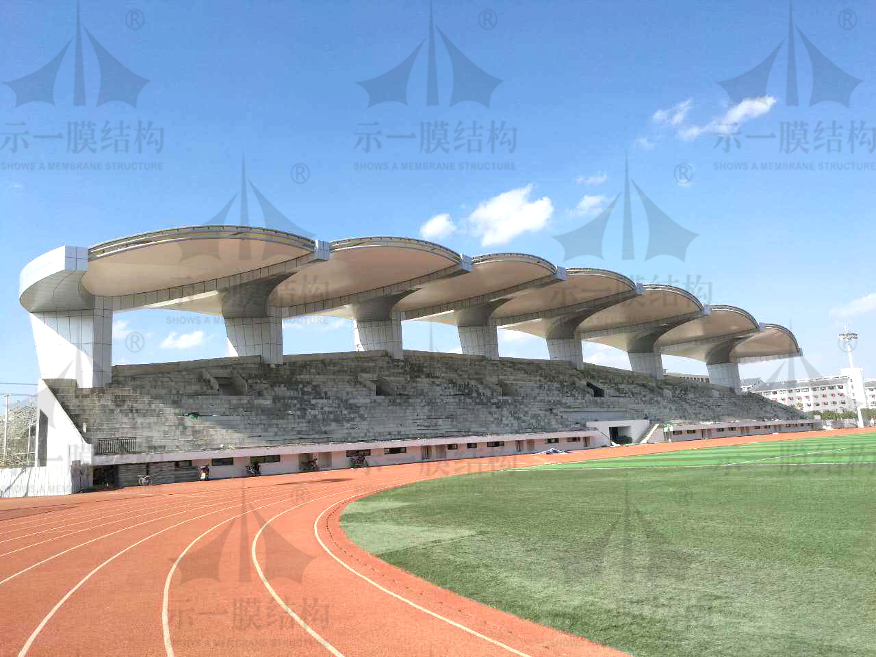4Shanghai SHOWS A Membrane Structure Sports Stand Membrane Structure