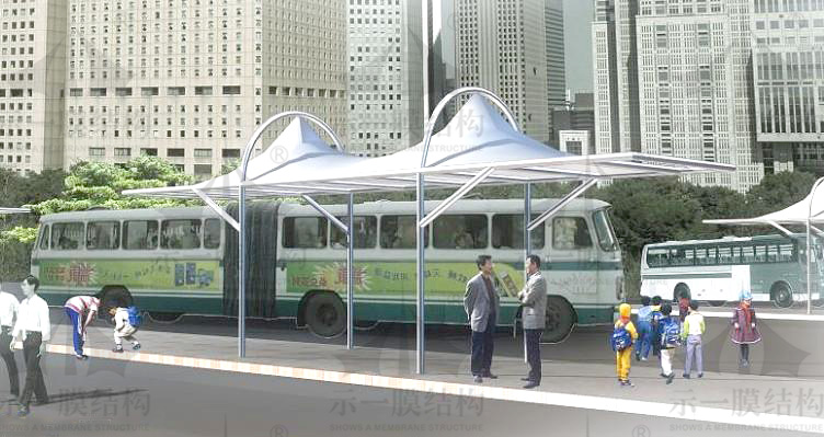 Roof top membrane structure project of bus stop