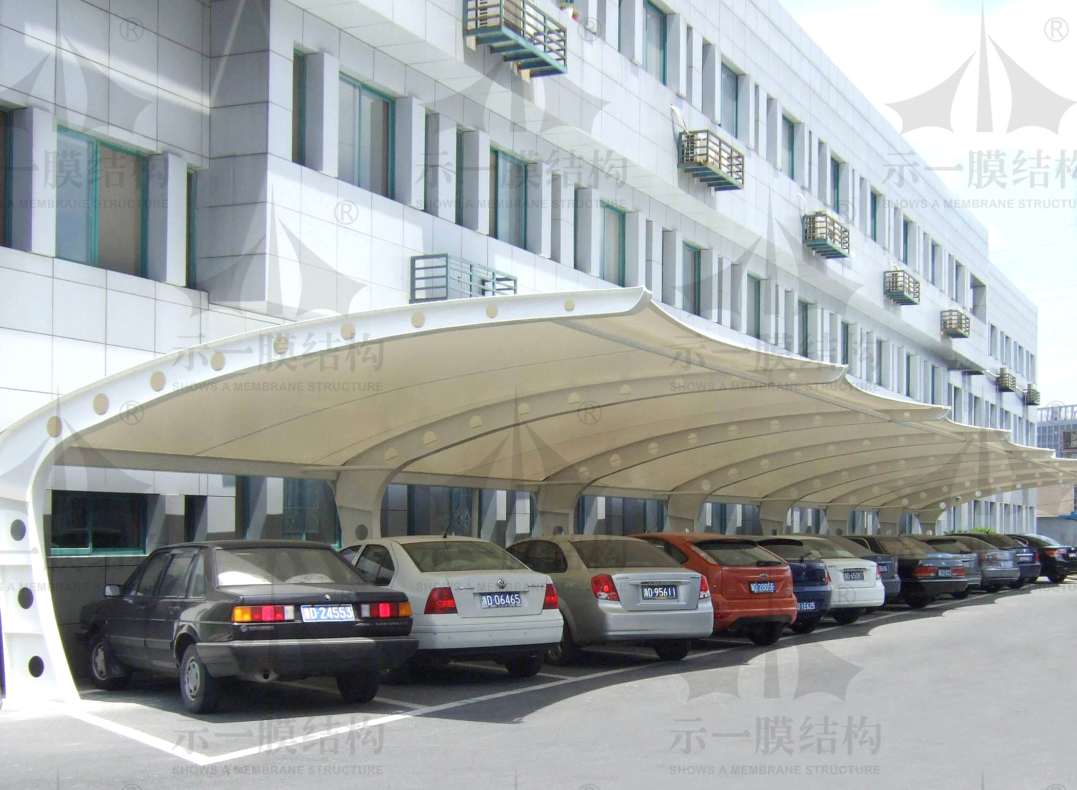 Shanghai SHOWS A Membrane Structure Parking Shed-Qizi Beam