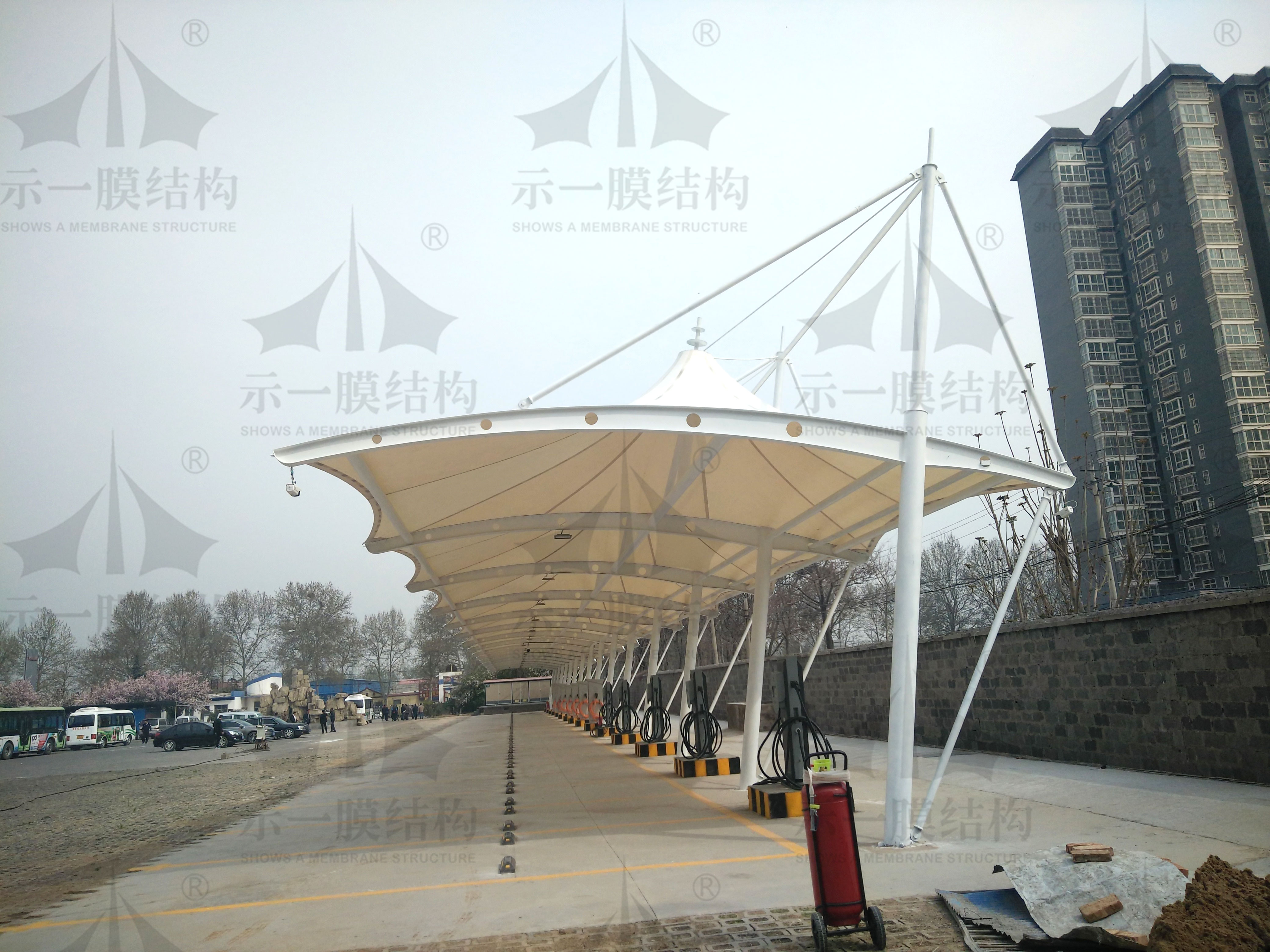 Detailed description of domestic membrane structure carport show