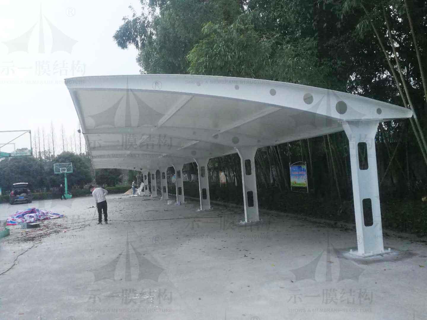 Talk about the flame retardant grade of the membrane structure carport