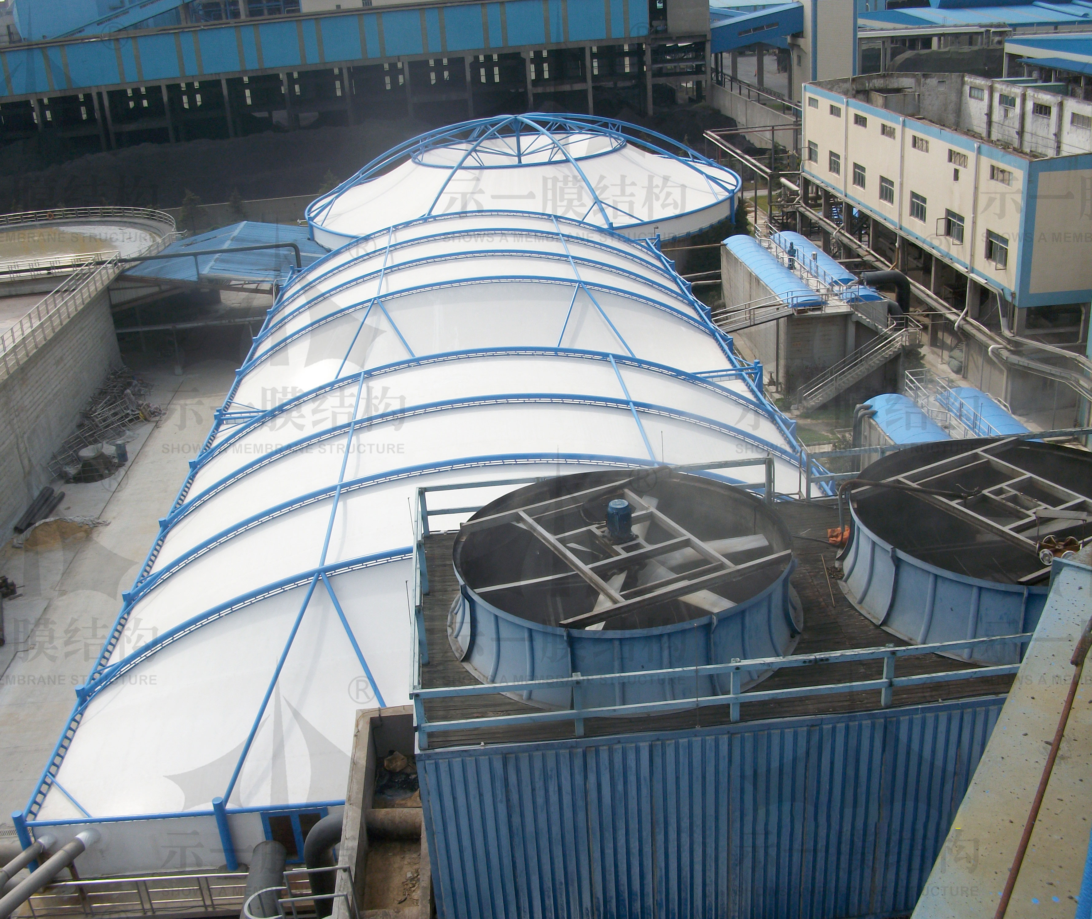 Shanghai Shiyi Membrane Structure Taicang Sewage Pool Membrane Covering Environm