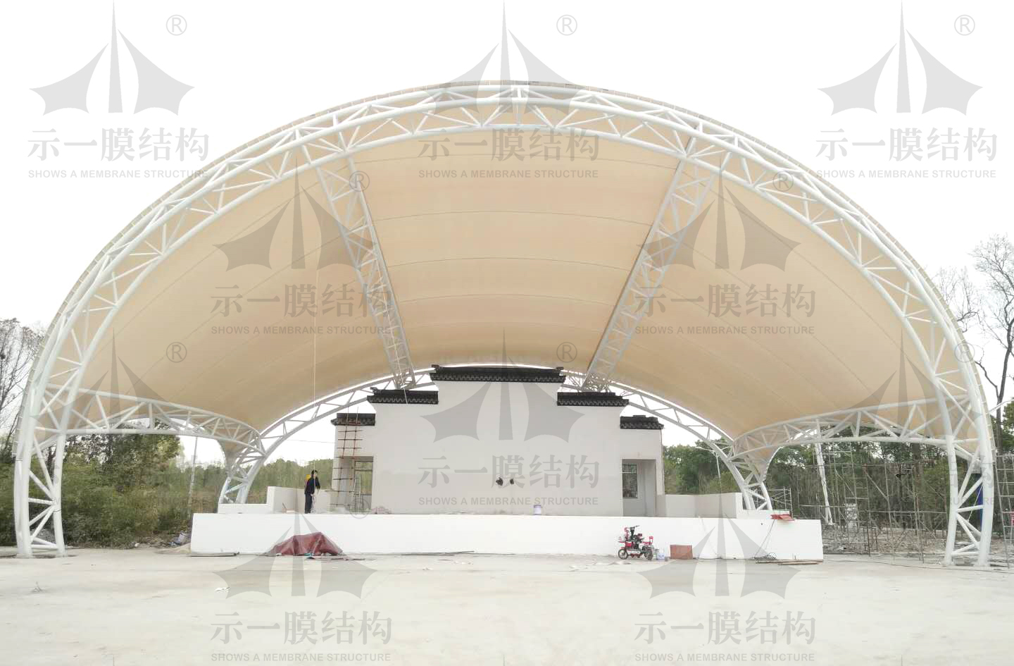 Stage membrane structure project of Songjiang Guangfulin Park