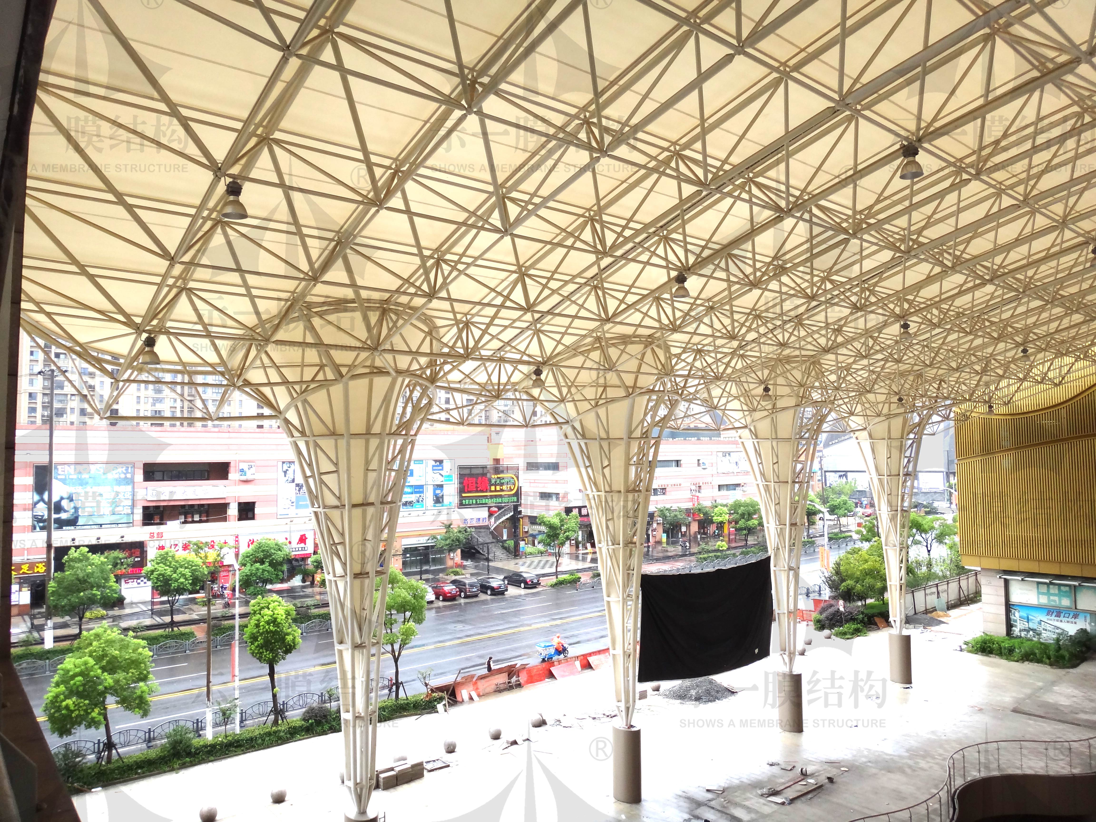 Membrane structure canopy of Shanghai Changjiang Trade Plaza