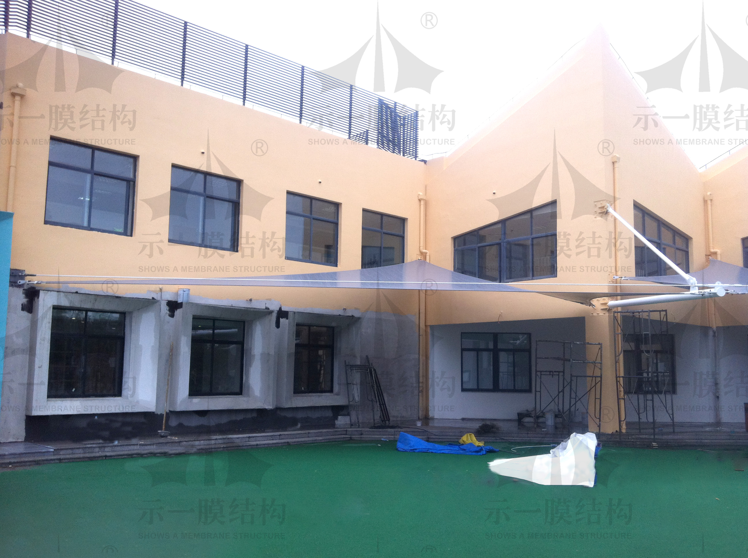 Shanghai SHOWS A membrane structure British school awning