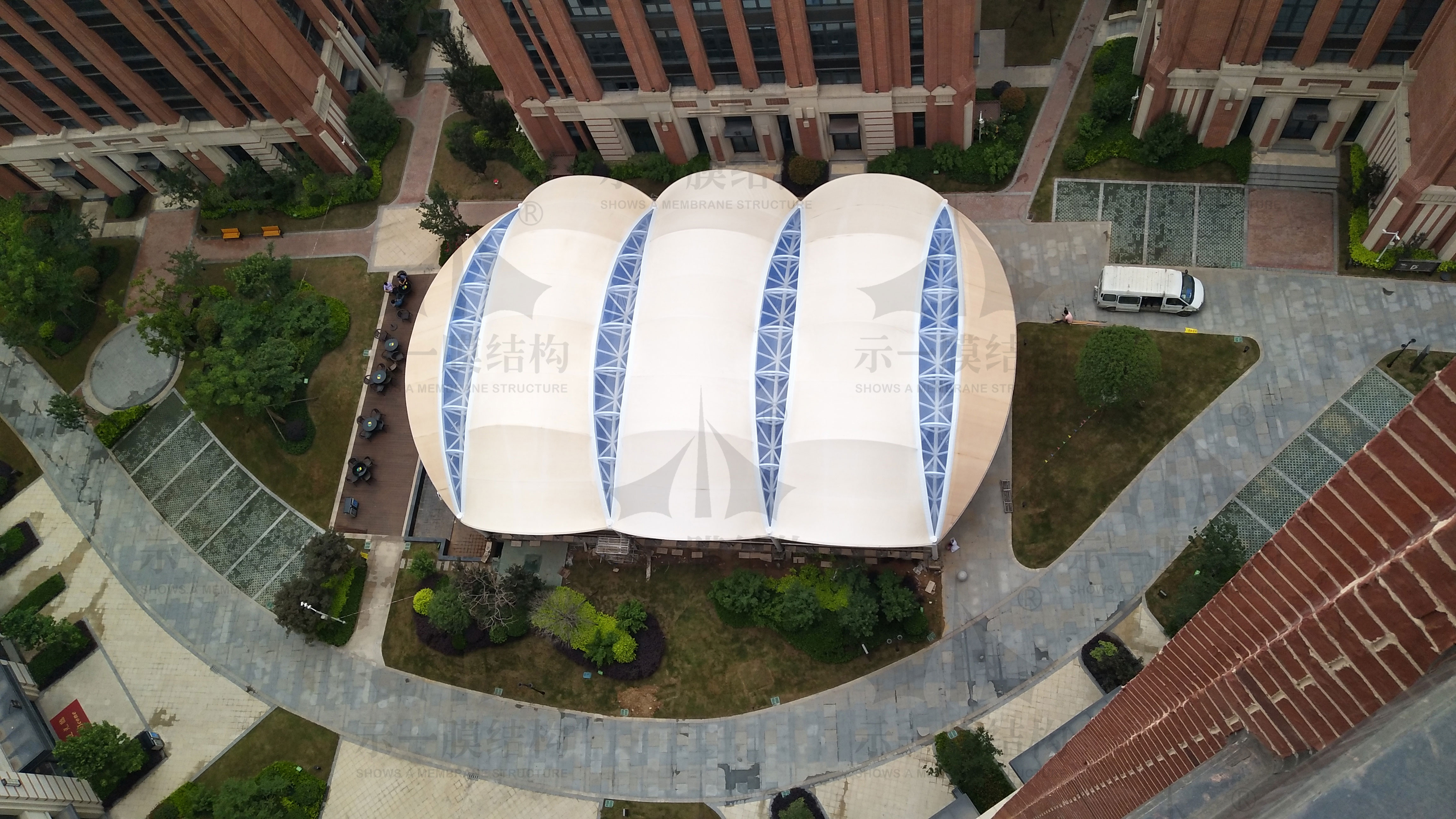 Show a project to share the combination of PTFE and ETFE membrane CP