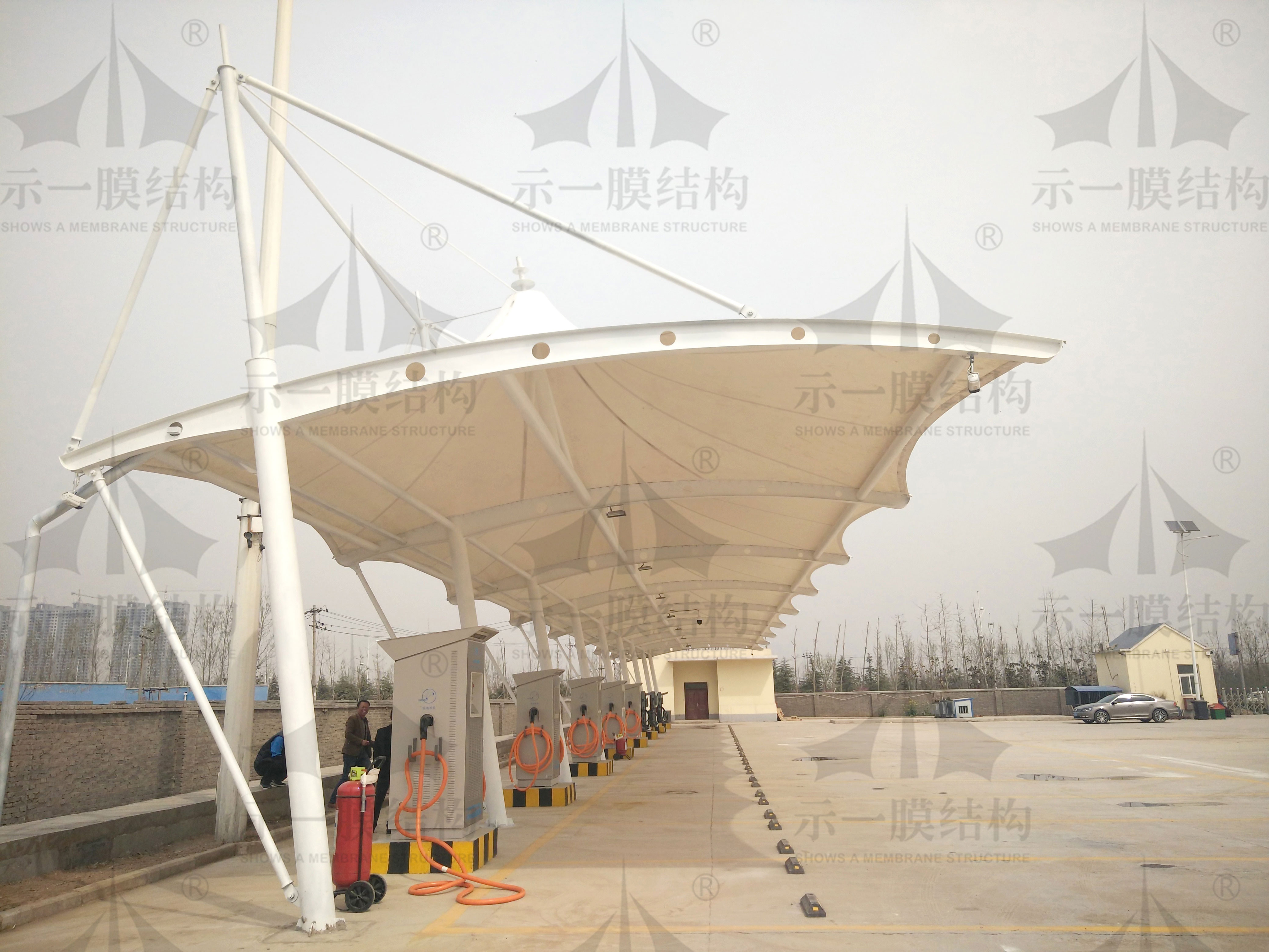 Show you what are the quality inspection work of membrane structure parking shed