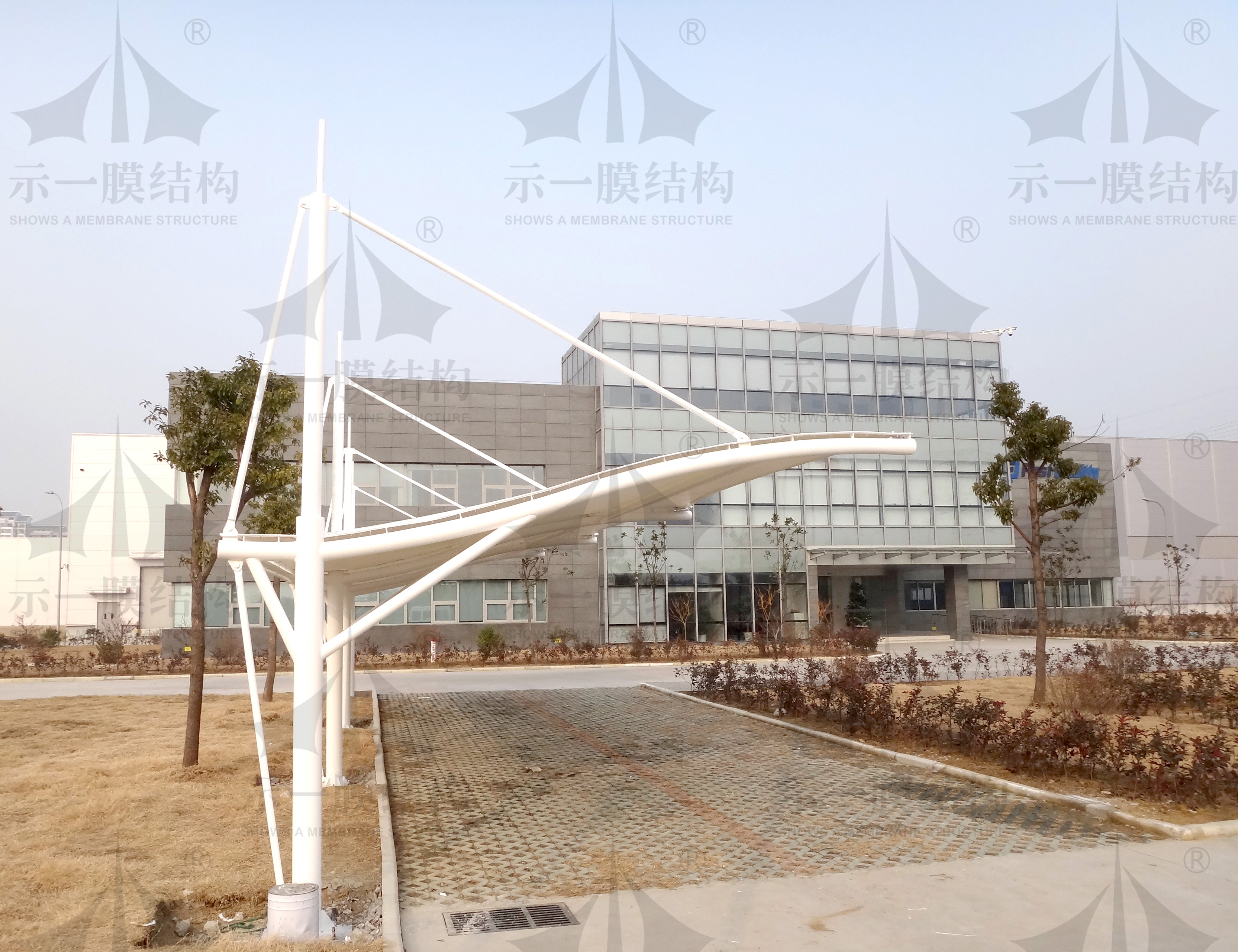 Membrane structure carport membrane material cutting planning and attention ....