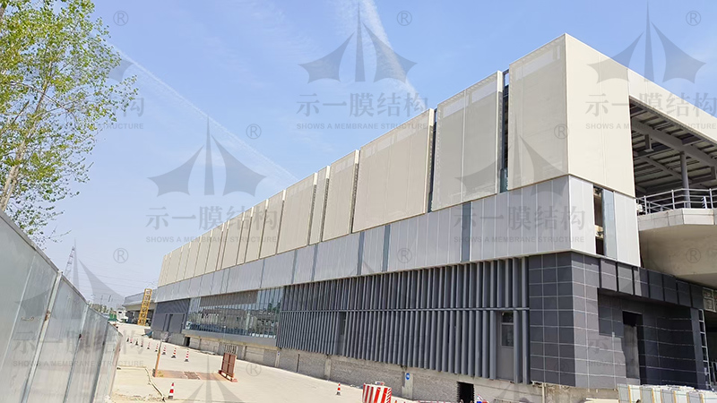 Nanjing PTFE Mesh Fabric Curtain Wall Membrane Structure Project